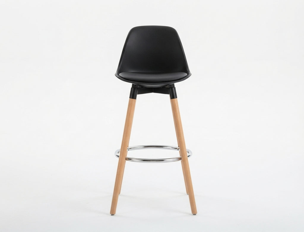 Tabouret de Bar Bois & Assise Noire – Maïko