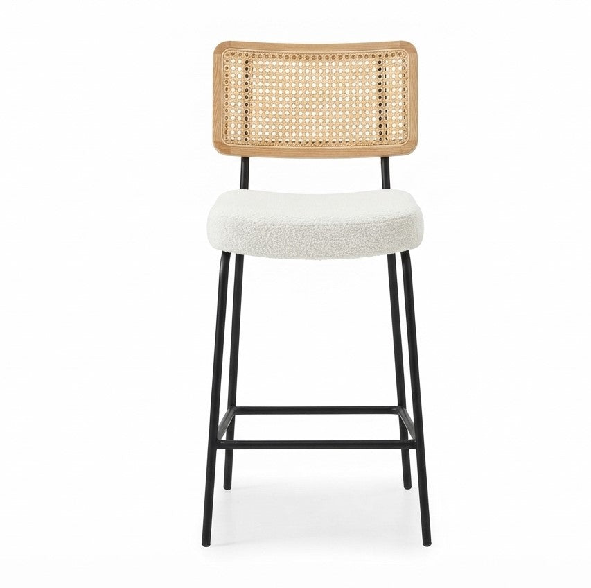 Tabouret de Bar Rotin & Tissu – Solaro