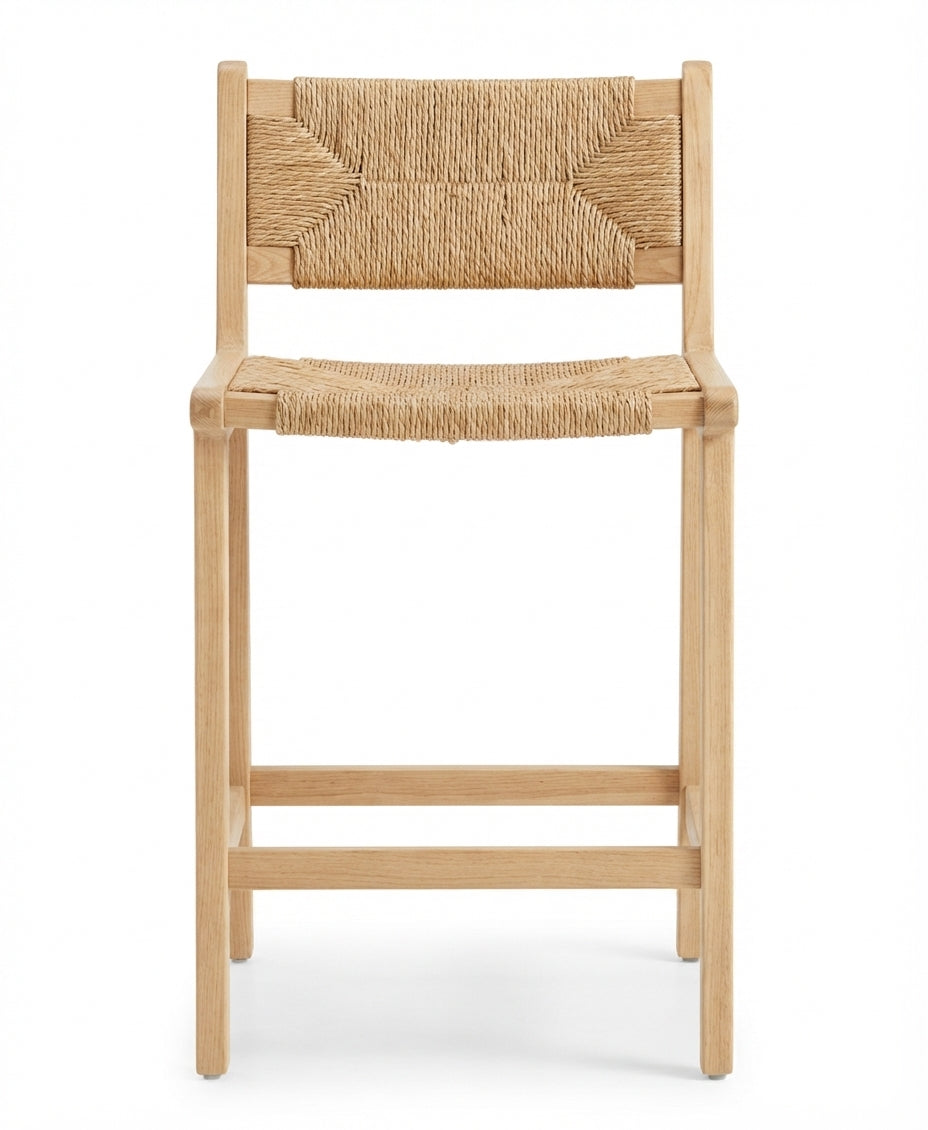 Tabouret de Bar en Bois & Rotin – Palma