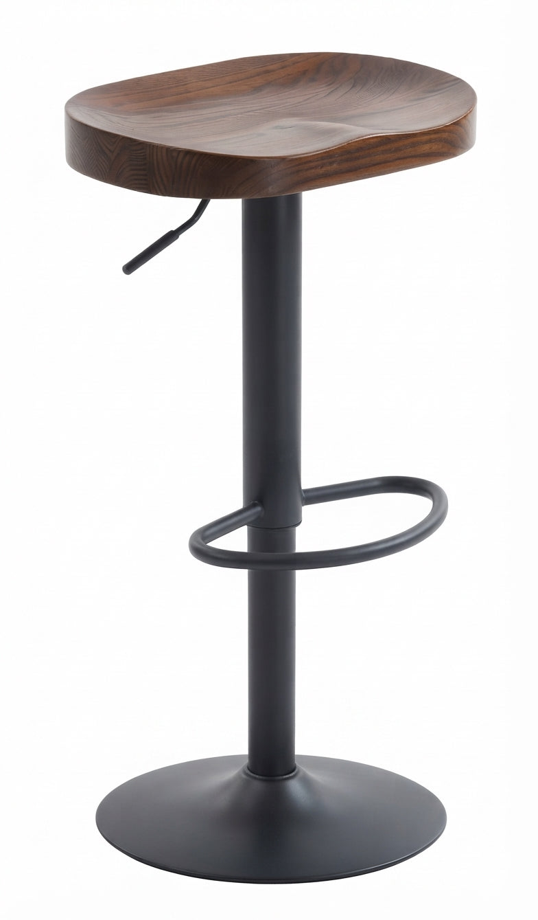 Tabouret de Bar Bois d’Orme Réglable – Riga