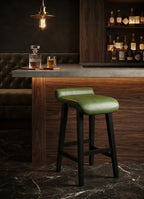 Tabouret de Bar Simili Cuir Vert & Bois – Orvieto
