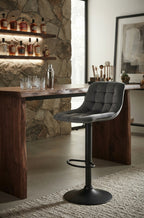 Tabouret de Bar Velours Gris Capitonné – Avelio