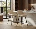 Tabouret de Bar Velours Côtelé Beige – Mavero