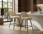Tabouret de Bar Velours Côtelé Beige – Mavero