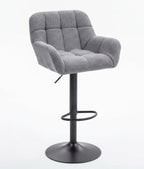 Tabouret de Bar Tissu Gris avec Accoudoirs – Calenzo