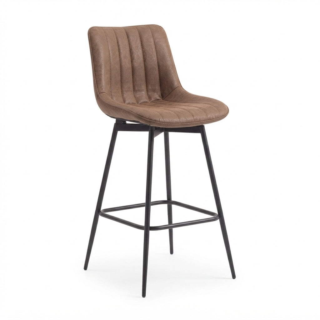 Tabouret de Bar Simili Cuir Marron – Chester