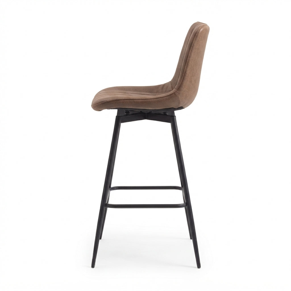 Tabouret de Bar Simili Cuir Marron – Chester