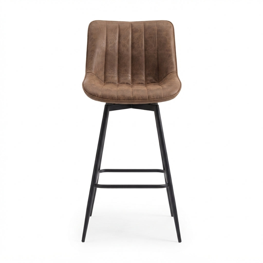 Tabouret de Bar Simili Cuir Marron – Chester