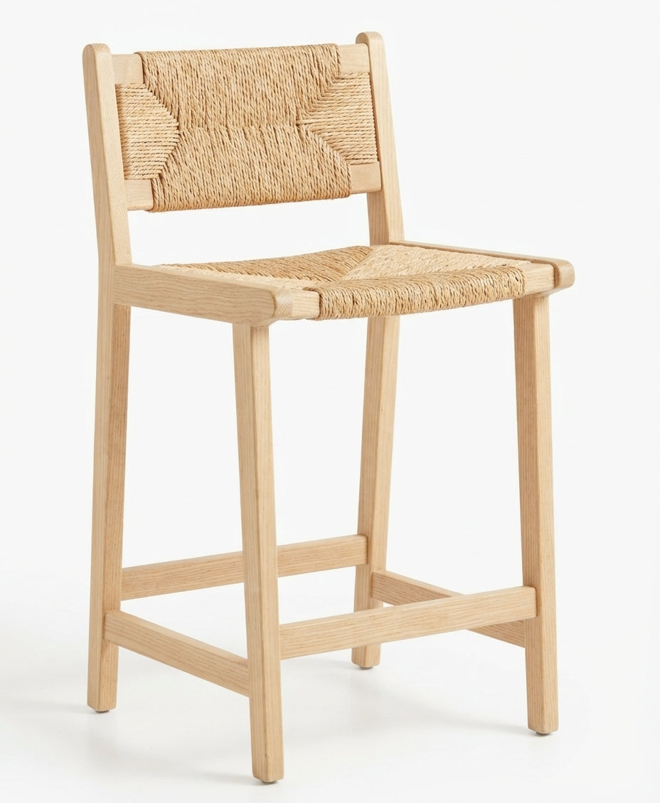 Tabouret de Bar en Bois & Rotin – Palma