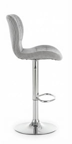 Tabouret de Bar Tissu Gris Pivotant – Elvano