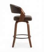 Tabouret de Bar Simili Cuir Marron & Bois – Toledo