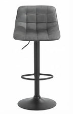 Tabouret de Bar Velours Gris Capitonné – Avelio