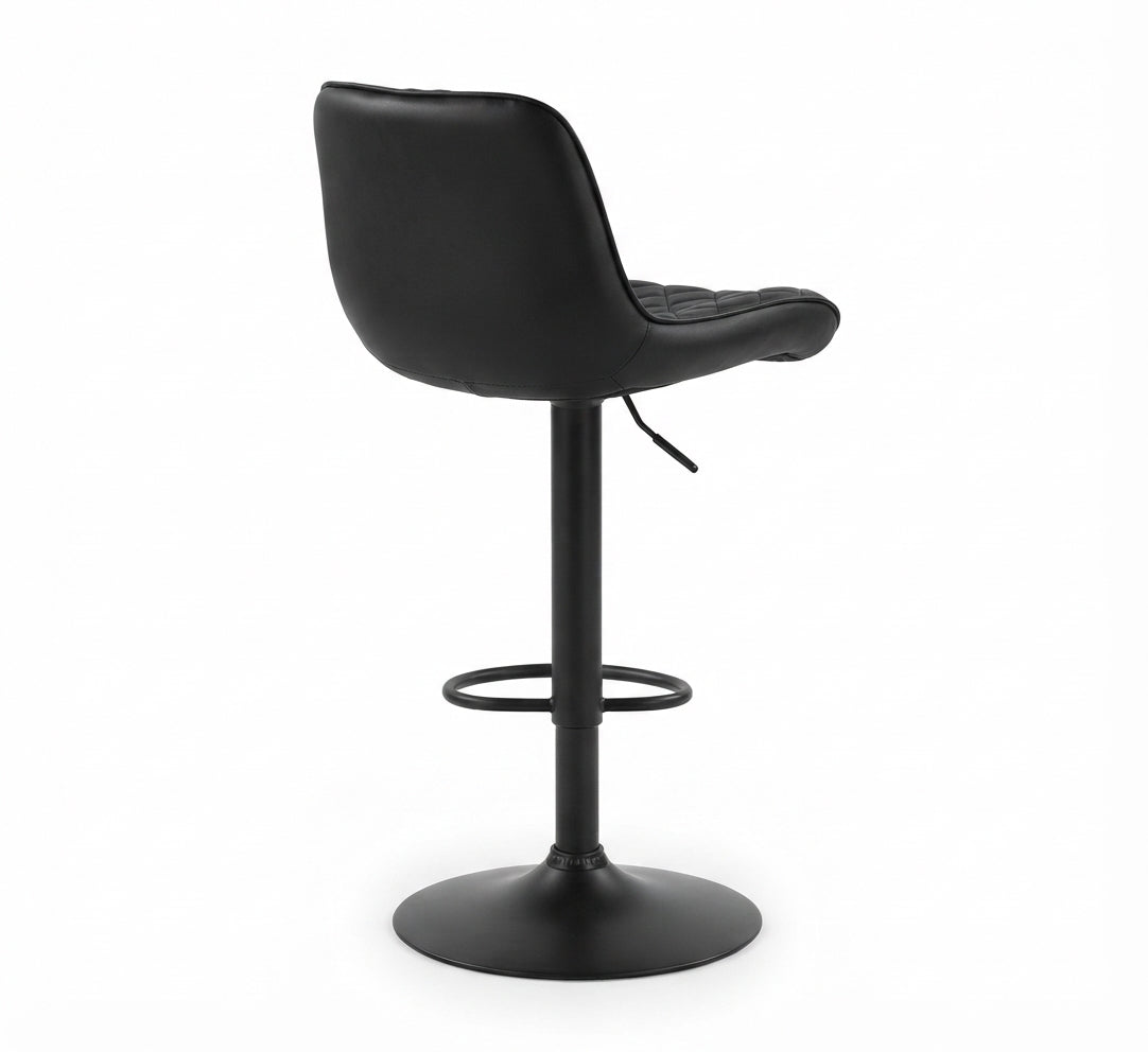 Tabouret de Bar Noir Capitonné – Velmora