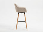 Tabouret de Bar Tissu Beige & Bois – Arvélia