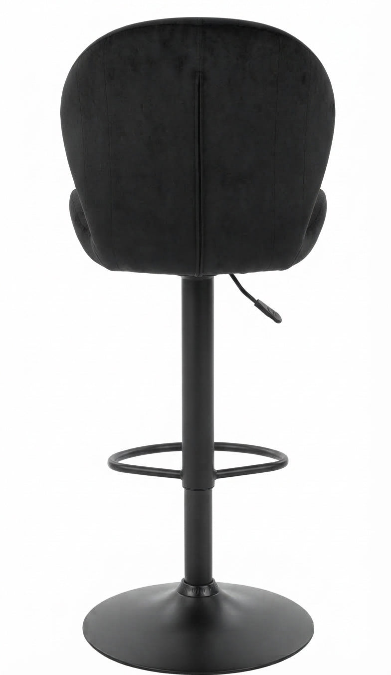 Tabouret de Bar Velours Noir Pivotant – Néro