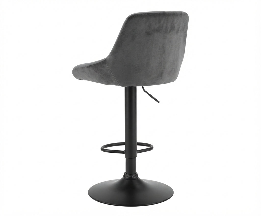 Tabouret de Bar Velours Gris – Zorvane