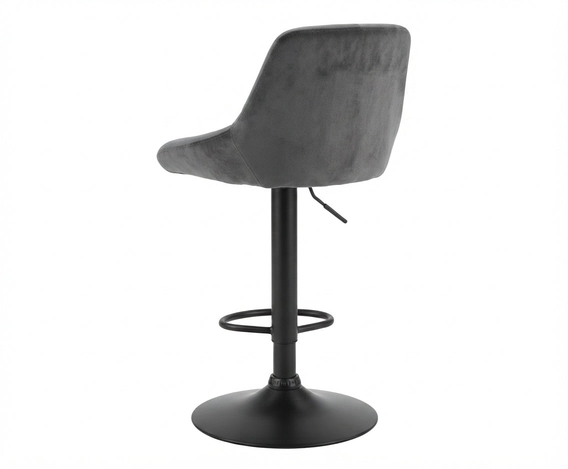 Tabouret de Bar Velours Gris – Zorvane