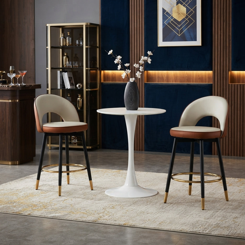Tabouret de Bar Simili Cuir Pivotant - Sienna