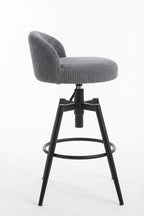 Tabouret de Bar Velours Côtelé Pivotant – Zélio