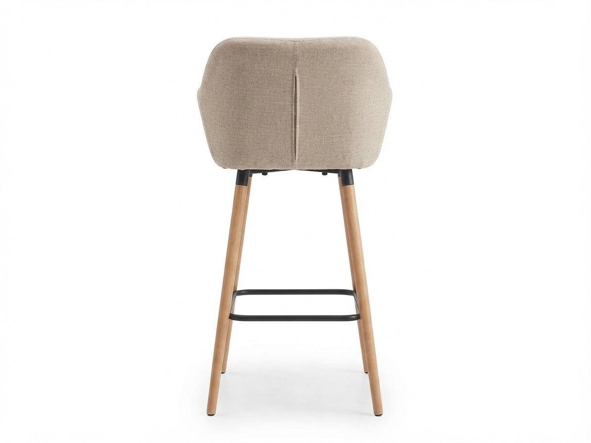 Tabouret de Bar Tissu Beige & Bois – Arvélia