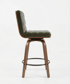 Tabouret de Bar en Bois et Simili Cuir Vert – Kyoto