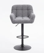 Tabouret de Bar Tissu Gris avec Accoudoirs – Calenzo