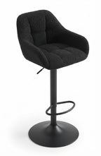 Tabouret de Bar Tissu Chenille Noir – Valerio