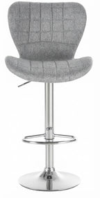 Tabouret de Bar Tissu Gris Pivotant – Elvano