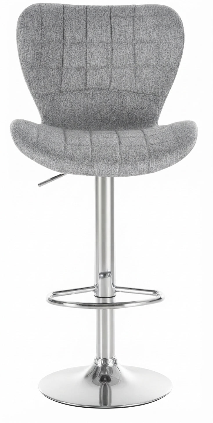 Tabouret de Bar Tissu Gris Pivotant – Elvano