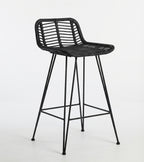 Tabouret de Bar Rotin Noir – Kaïro