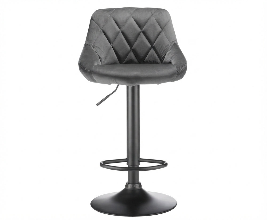 Tabouret de Bar Velours Gris – Zorvane