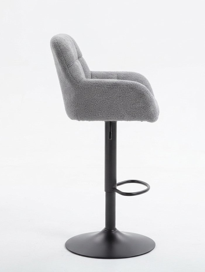 Tabouret de Bar Tissu Gris avec Accoudoirs – Calenzo