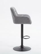 Tabouret de Bar Tissu Gris avec Accoudoirs – Calenzo