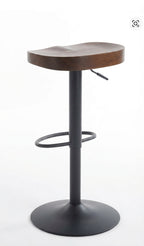 Tabouret de Bar Bois d’Orme Réglable – Riga