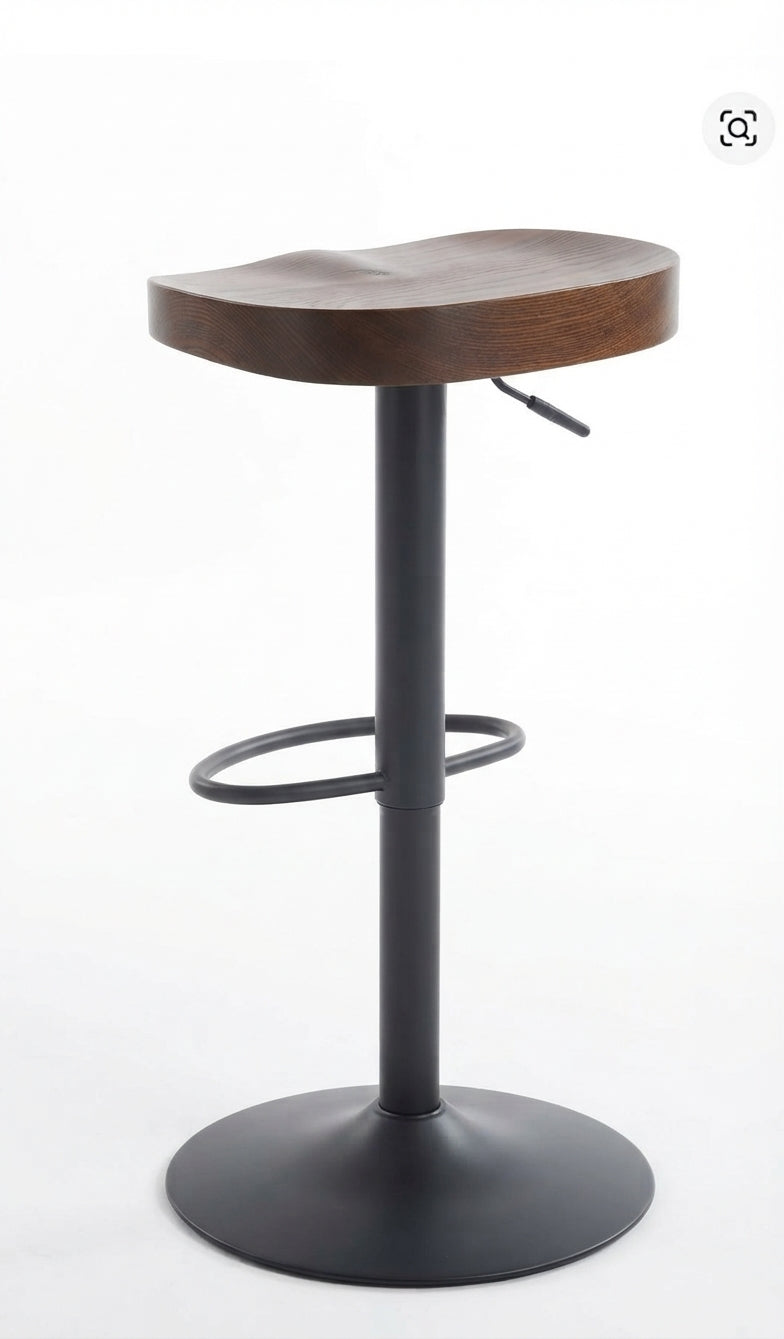 Tabouret de Bar Bois d’Orme Réglable – Riga