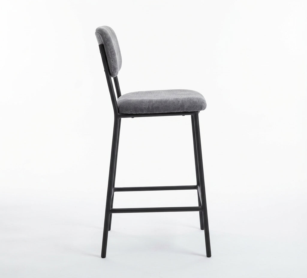 Tabouret de Bar Tissu Chenille Gris – Tavira