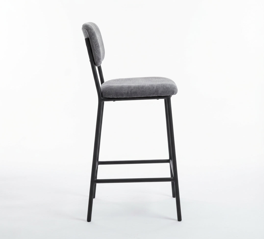 Tabouret de Bar Tissu Chenille Gris – Tavira