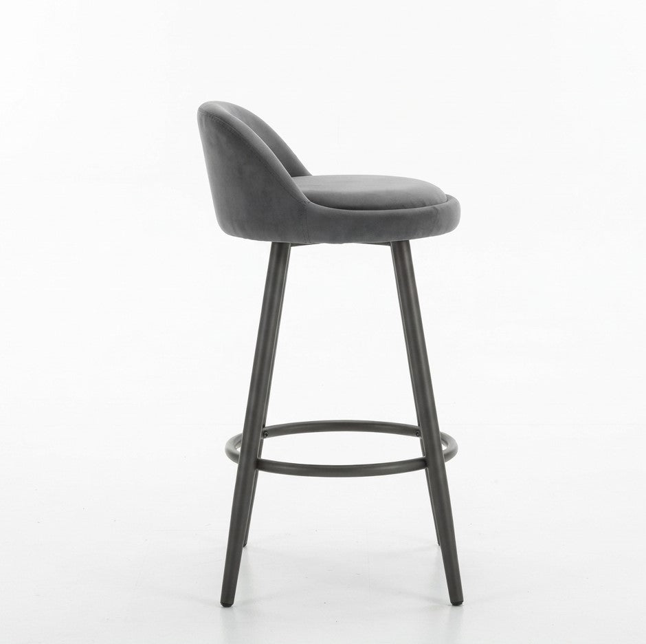 Tabouret de Bar Velours Gris – Norvello