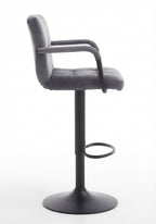 Tabouret de Bar Velours Gris avec Accoudoirs – Savio