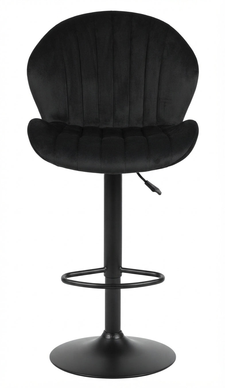 Tabouret de Bar Velours Noir Pivotant – Néro