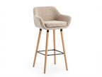 Tabouret de Bar Tissu Beige & Bois – Arvélia
