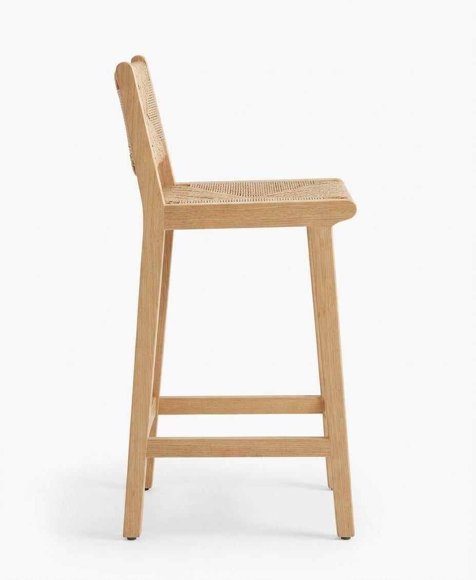 Tabouret de Bar en Bois & Rotin – Palma