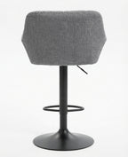Tabouret de Bar Tissu Gris avec Accoudoirs – Calenzo