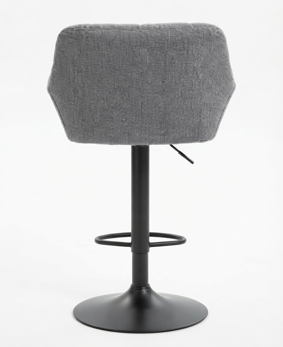 Tabouret de Bar Tissu Gris avec Accoudoirs – Calenzo