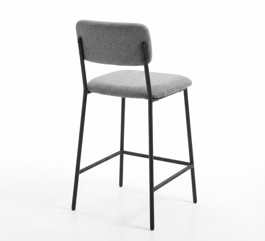 Tabouret de Bar Tissu Chenille Gris – Tavira