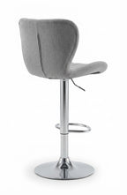 Tabouret de Bar Tissu Gris Pivotant – Elvano