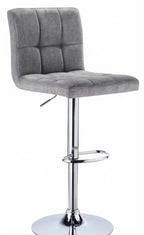 Tabouret de Bar Tissu Gris Capitonné – Zavano