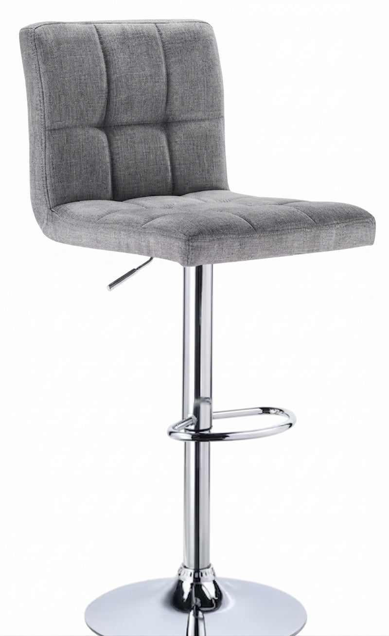 Tabouret de Bar Tissu Gris Capitonné – Zavano