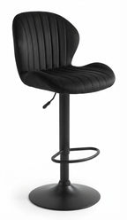 Tabouret de Bar Velours Noir Pivotant – Néro