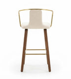 Tabouret de Bar Tissu Crème & Bois – Amalfi